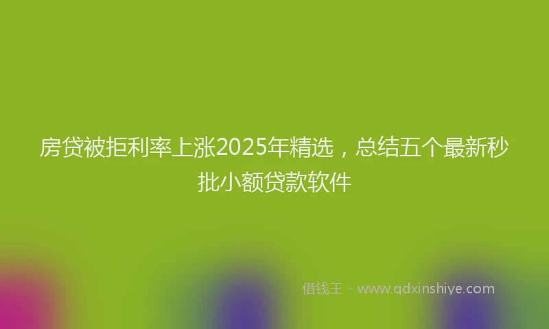 房贷被拒利率上涨2025年精选，总结五个最新秒批小额贷款软件