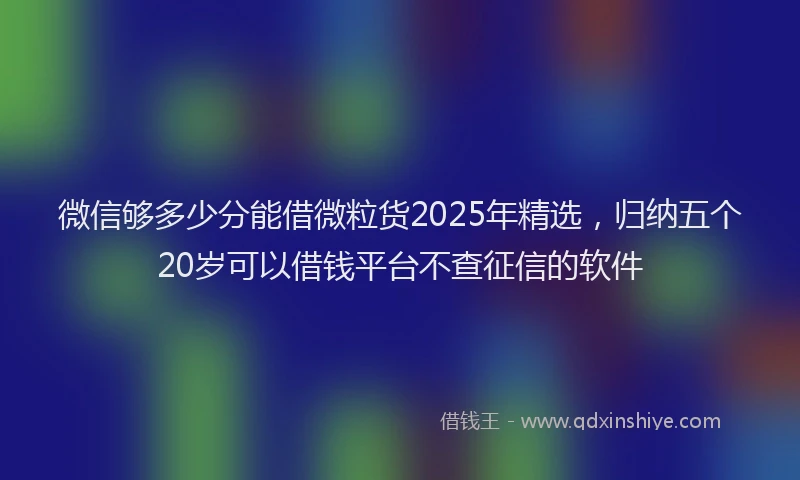 微信够多少分能借微粒货2025年精选，归纳五个20岁可以借钱平台不查征信的软件