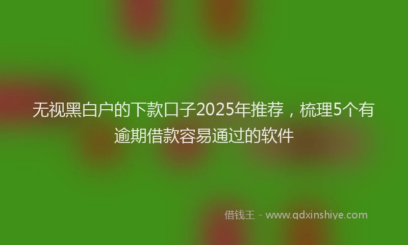无视黑白户的下款口子2025年推荐，梳理5个有逾期借款容易通过的软件