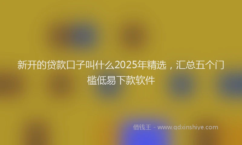 新开的贷款口子叫什么2025年精选，汇总五个门槛低易下款软件