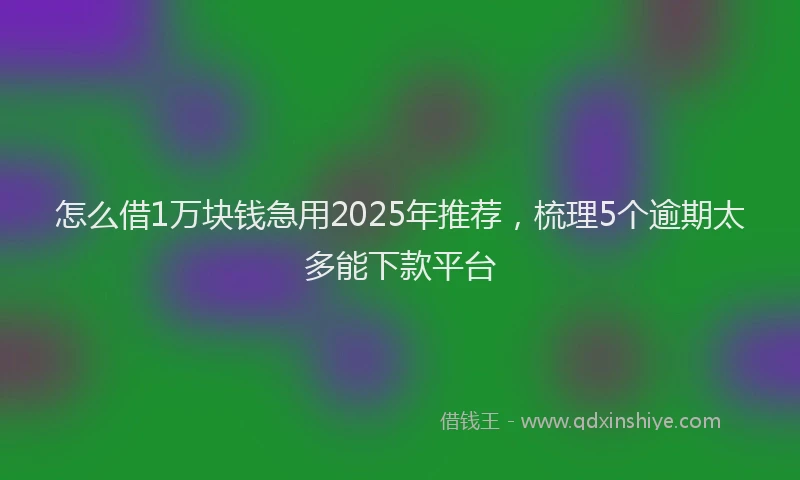 怎么借1万块钱急用2025年推荐，梳理5个逾期太多能下款平台