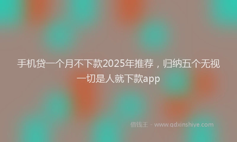 手机贷一个月不下款2025年推荐，归纳五个无视一切是人就下款app