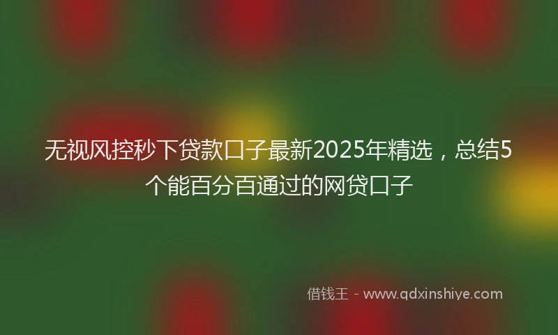 无视风控秒下贷款口子最新2025年精选，总结5个能百分百通过的网贷口子