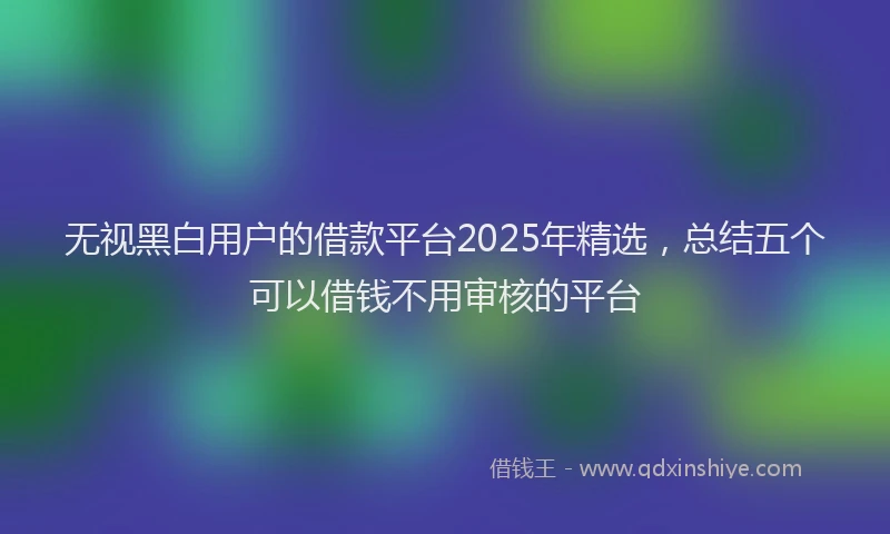 无视黑白用户的借款平台2025年精选，总结五个可以借钱不用审核的平台