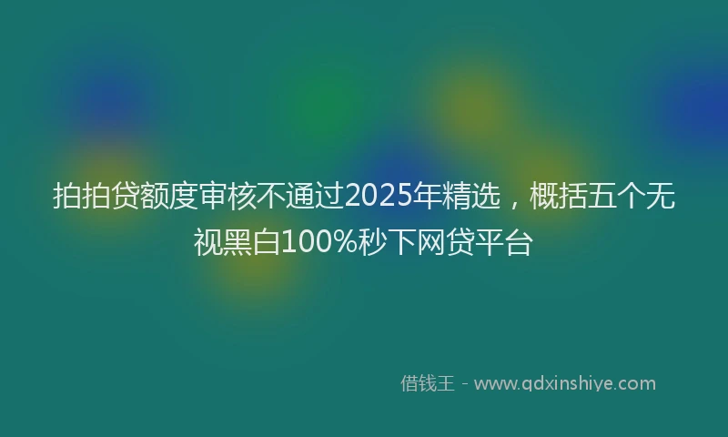 拍拍贷额度审核不通过2025年精选，概括五个无视黑白100%秒下网贷平台