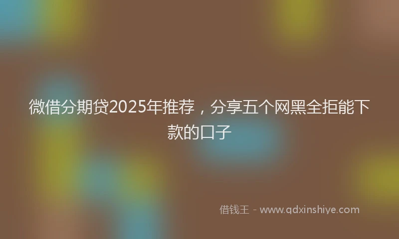 微借分期贷2025年推荐，分享五个网黑全拒能下款的口子