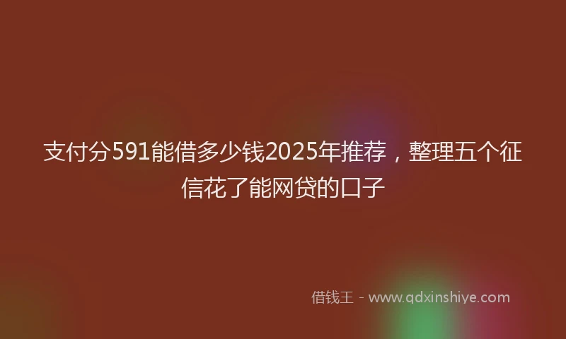 支付分591能借多少钱2025年推荐，整理五个征信花了能网贷的口子