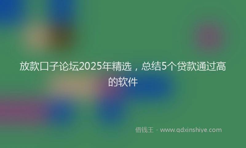 放款口子论坛2025年精选，总结5个贷款通过高的软件
