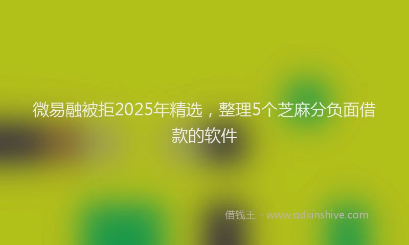 微易融被拒2025年精选，整理5个芝麻分负面借款的软件