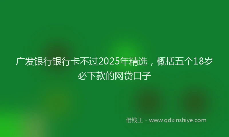 广发银行银行卡不过2025年精选，概括五个18岁必下款的网贷口子