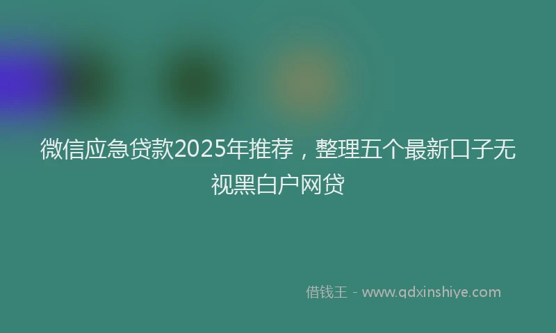 微信应急贷款2025年推荐，整理五个最新口子无视黑白户网贷