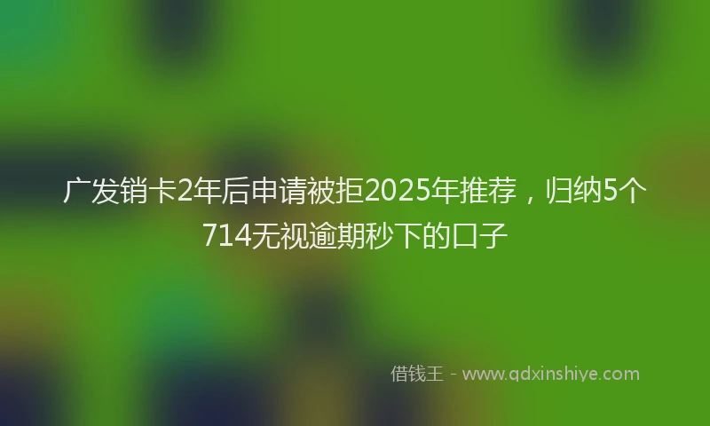 广发销卡2年后申请被拒2025年推荐，归纳5个714无视逾期秒下的口子