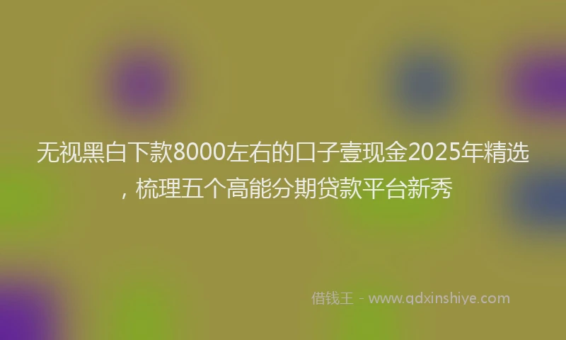无视黑白下款8000左右的口子壹现金2025年精选，梳理五个高能分期贷款平台新秀