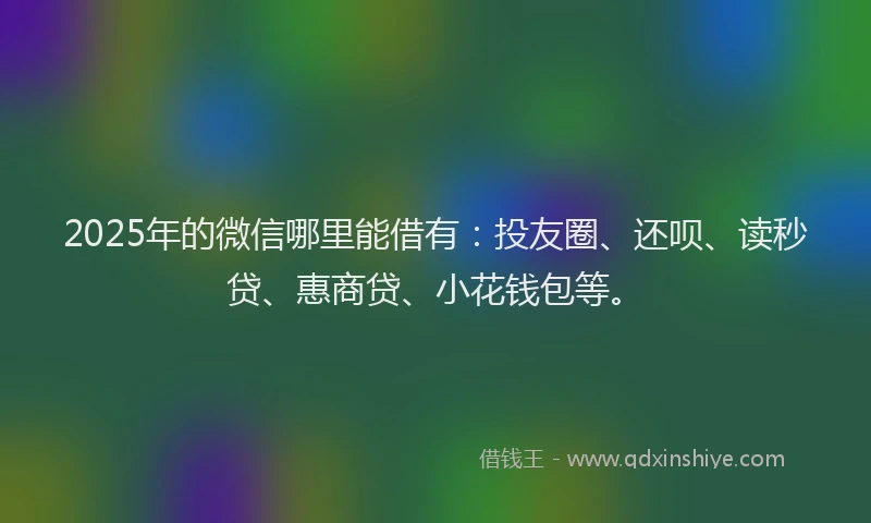 2025年的微信哪里能借有：投友圈、还呗、读秒贷、惠商贷、小花钱包等。