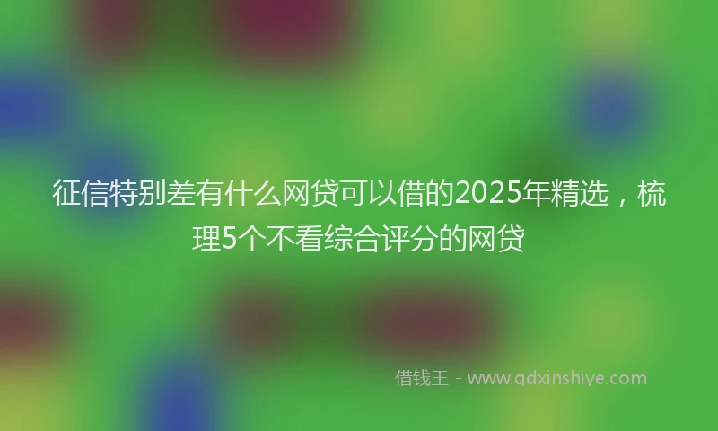 征信特别差有什么网贷可以借的2025年精选，梳理5个不看综合评分的网贷