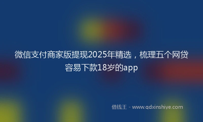 微信支付商家版提现2025年精选，梳理五个网贷容易下款18岁的app