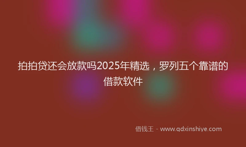 拍拍贷还会放款吗2025年精选，罗列五个靠谱的借款软件