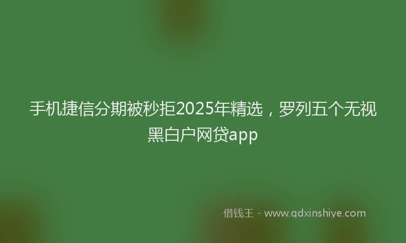 手机捷信分期被秒拒2025年精选，罗列五个无视黑白户网贷app
