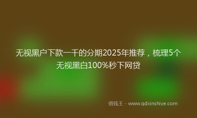 无视黑户下款一千的分期2025年推荐，梳理5个无视黑白100%秒下网贷