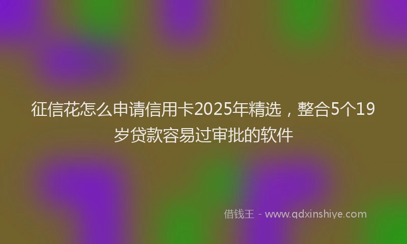 征信花怎么申请信用卡2025年精选，整合5个19岁贷款容易过审批的软件