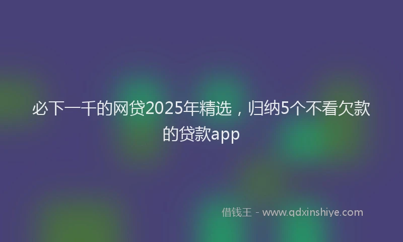 必下一千的网贷2025年精选，归纳5个不看欠款的贷款app