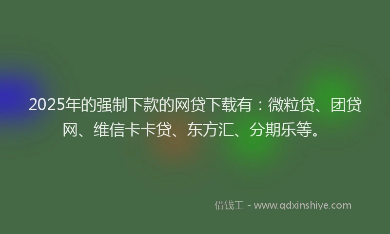 2025年的强制下款的网贷下载有：微粒贷、团贷网、维信卡卡贷、东方汇、分期乐等。