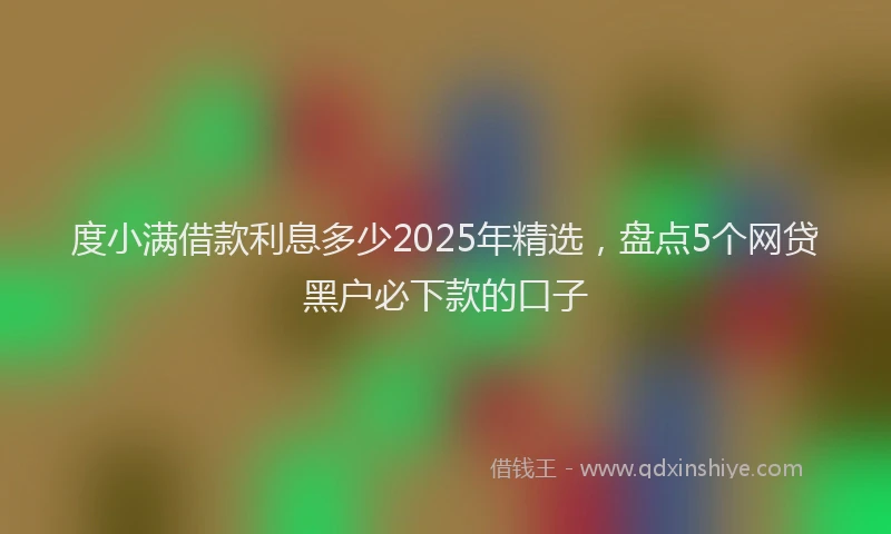 度小满借款利息多少2025年精选，盘点5个网贷黑户必下款的口子