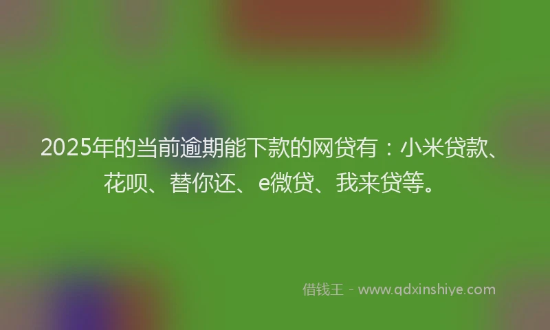 2025年的当前逾期能下款的网贷有：小米贷款、花呗、替你还、e微贷、我来贷等。