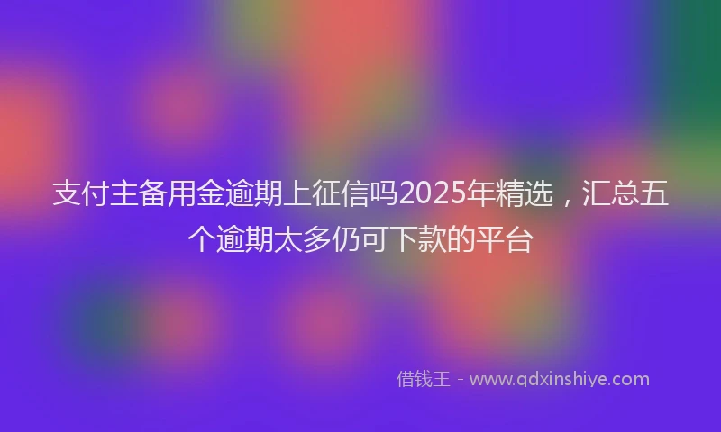 支付主备用金逾期上征信吗2025年精选，汇总五个逾期太多仍可下款的平台