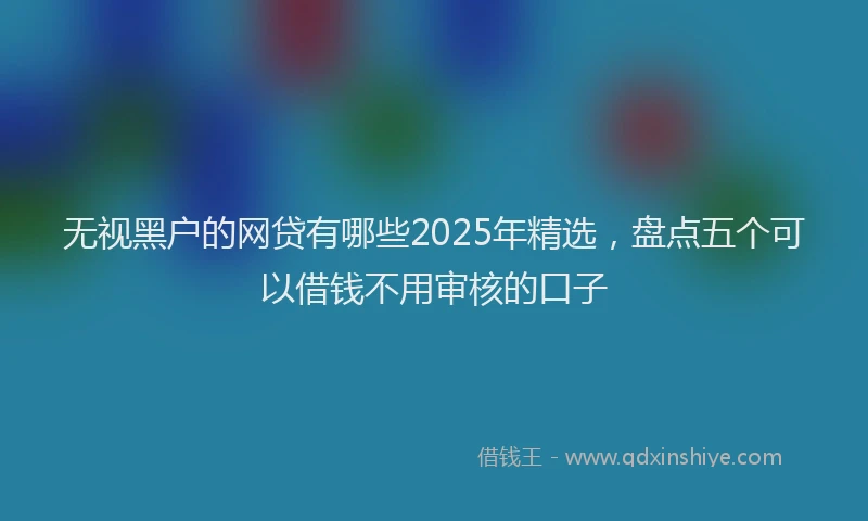 无视黑户的网贷有哪些2025年精选，盘点五个可以借钱不用审核的口子