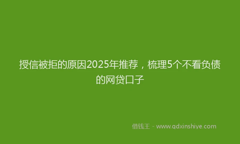 授信被拒的原因2025年推荐，梳理5个不看负债的网贷口子