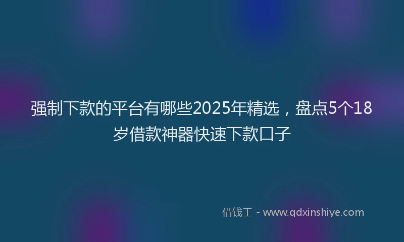 强制下款的平台有哪些2025年精选，盘点5个18岁借款神器快速下款口子