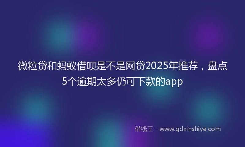 微粒贷和蚂蚁借呗是不是网贷2025年推荐，盘点5个逾期太多仍可下款的app