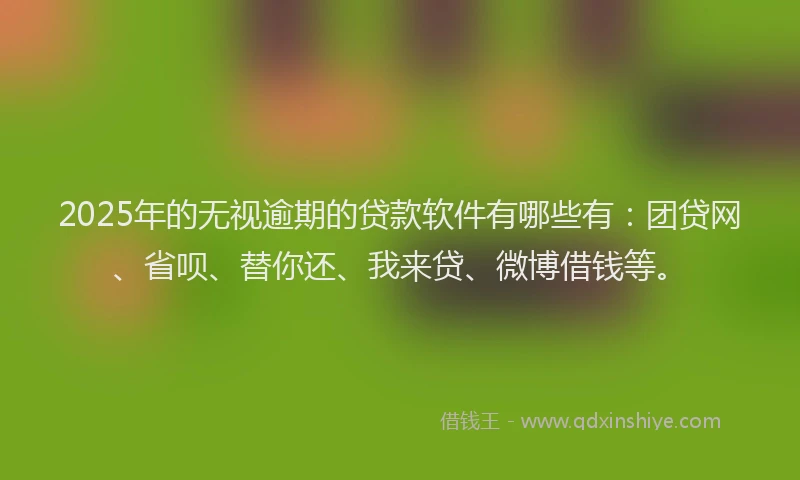 2025年的无视逾期的贷款软件有哪些有：团贷网、省呗、替你还、我来贷、微博借钱等。
