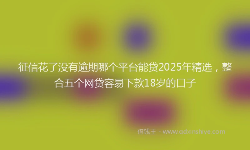 征信花了没有逾期哪个平台能贷2025年精选，整合五个网贷容易下款18岁的口子