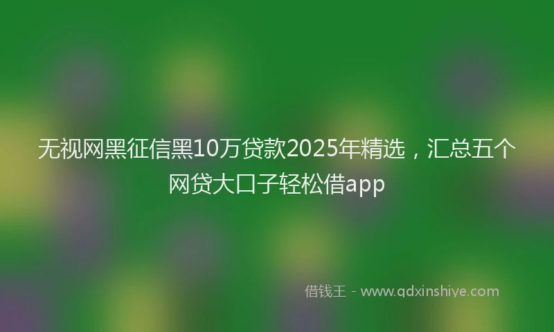 无视网黑征信黑10万贷款2025年精选，汇总五个网贷大口子轻松借app