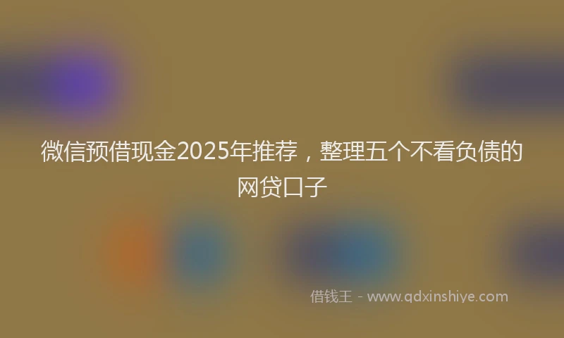 微信预借现金2025年推荐，整理五个不看负债的网贷口子