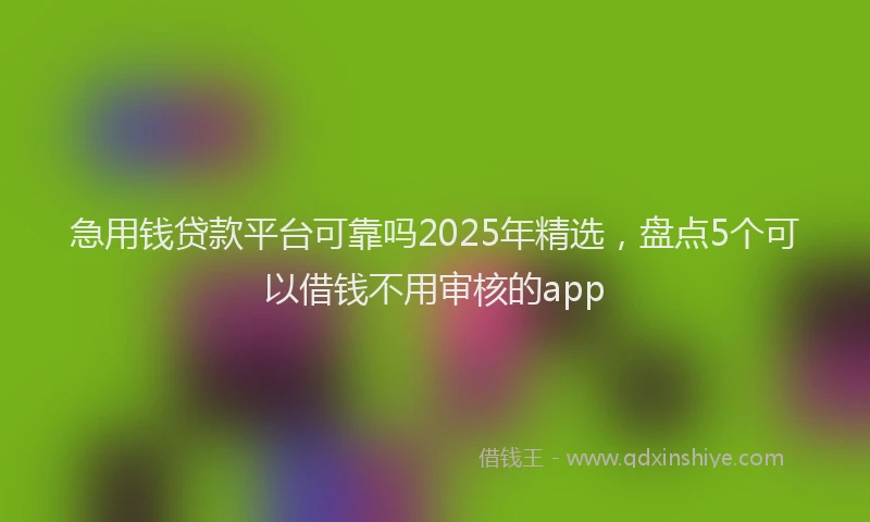 急用钱贷款平台可靠吗2025年精选，盘点5个可以借钱不用审核的app