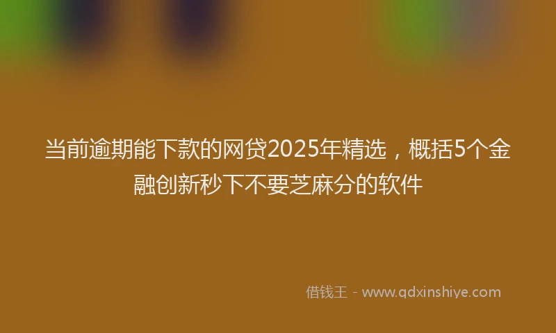 当前逾期能下款的网贷2025年精选，概括5个金融创新秒下不要芝麻分的软件
