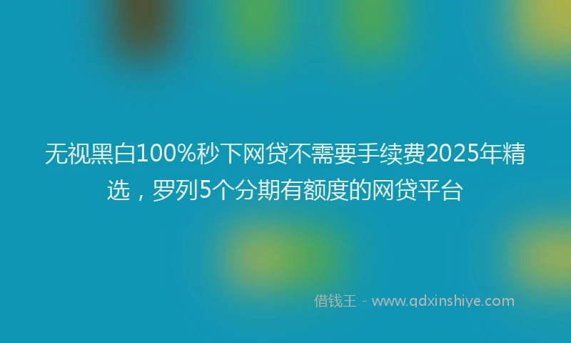 无视黑白100%秒下网贷不需要手续费2025年精选，罗列5个分期有额度的网贷平台