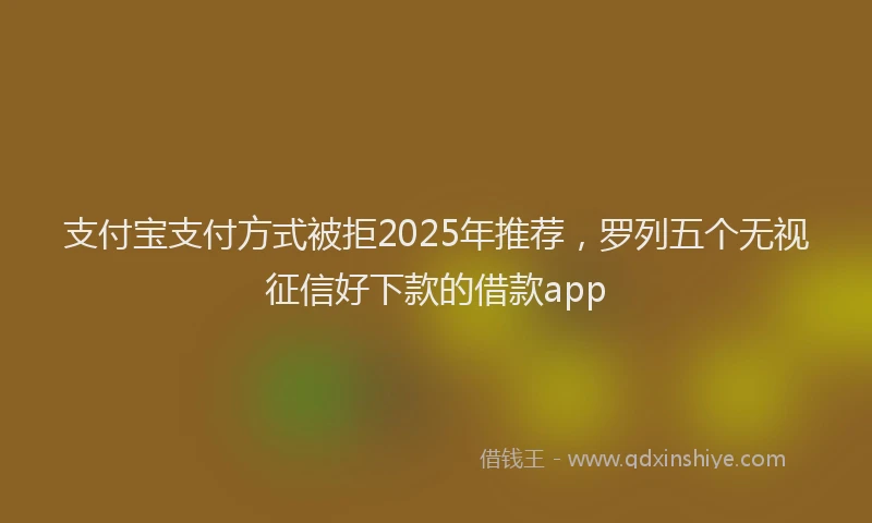 支付宝支付方式被拒2025年推荐，罗列五个无视征信好下款的借款app