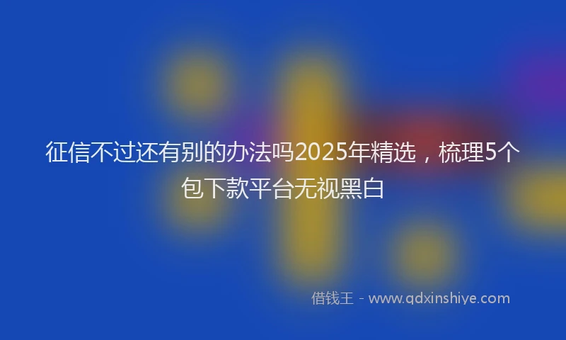 征信不过还有别的办法吗2025年精选，梳理5个包下款平台无视黑白