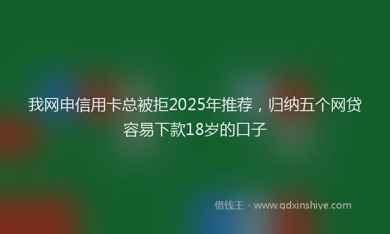我网申信用卡总被拒2025年推荐，归纳五个网贷容易下款18岁的口子