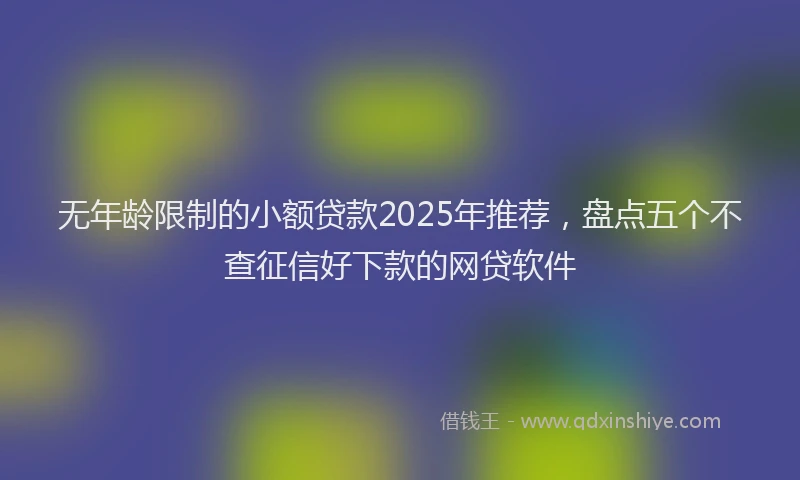 无年龄限制的小额贷款2025年推荐，盘点五个不查征信好下款的网贷软件