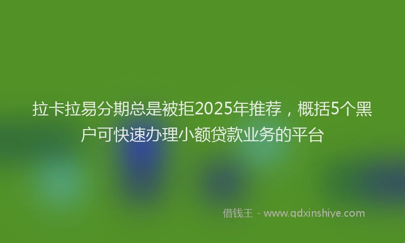 拉卡拉易分期总是被拒2025年推荐，概括5个黑户可快速办理小额贷款业务的平台