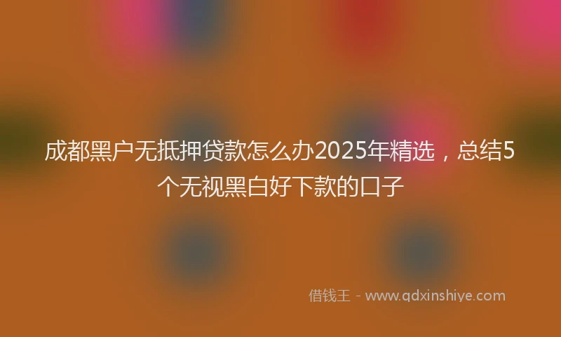 成都黑户无抵押贷款怎么办2025年精选，总结5个无视黑白好下款的口子
