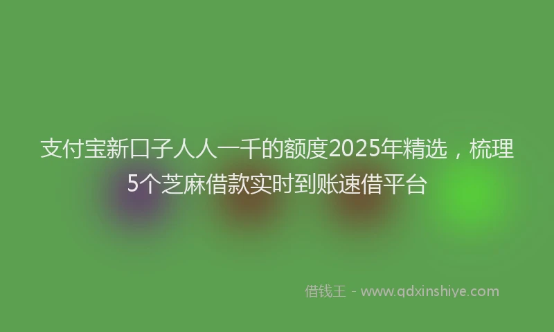 支付宝新口子人人一千的额度2025年精选，梳理5个芝麻借款实时到账速借平台