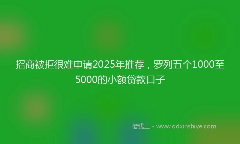 招商被拒很难申请2025年推荐，罗列五个1000至5000的小额贷款口子
