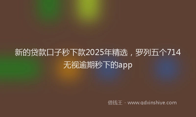 新的贷款口子秒下款2025年精选，罗列五个714无视逾期秒下的app