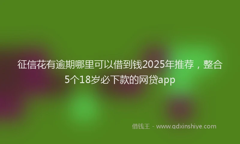 征信花有逾期哪里可以借到钱2025年推荐，整合5个18岁必下款的网贷app